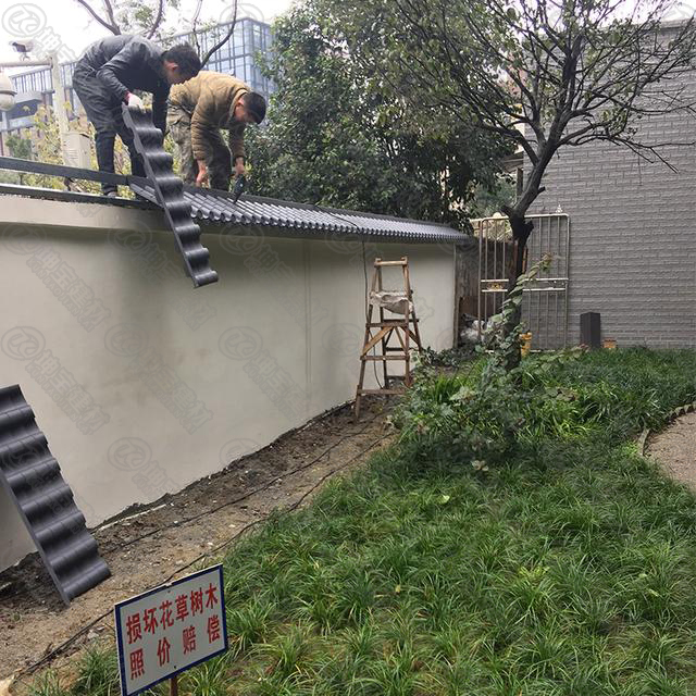 成都***美文化墻仿古圍墻一體瓦彰顯成都文化時代特色